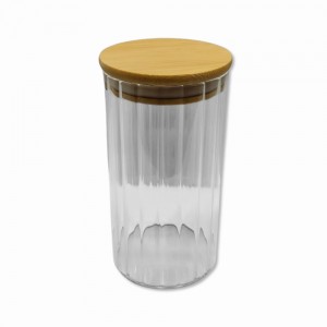 POTE DE VIDRO COM TAMPA EM BAMBU 560ML REF: MAZS815 POTE DE VIDRO COM TAMPA EM BAMBU 560ML REF: MAZS815