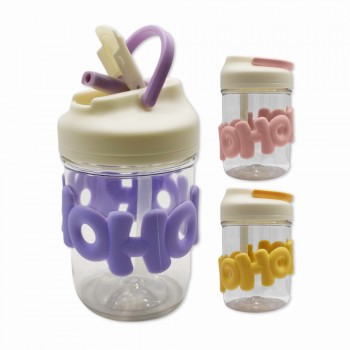 MINI GARRAFA PLÁSTICA HOHO COM ADESIVOS 480ML REF: OB12080065