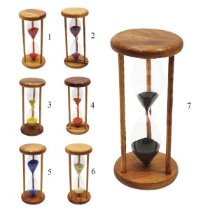 AMPULHETA EM VIDRO COM BASE EM MADEIRA REF: R03 AMPULHETA EM VIDRO COM BASE EM MADEIRA REF: R03