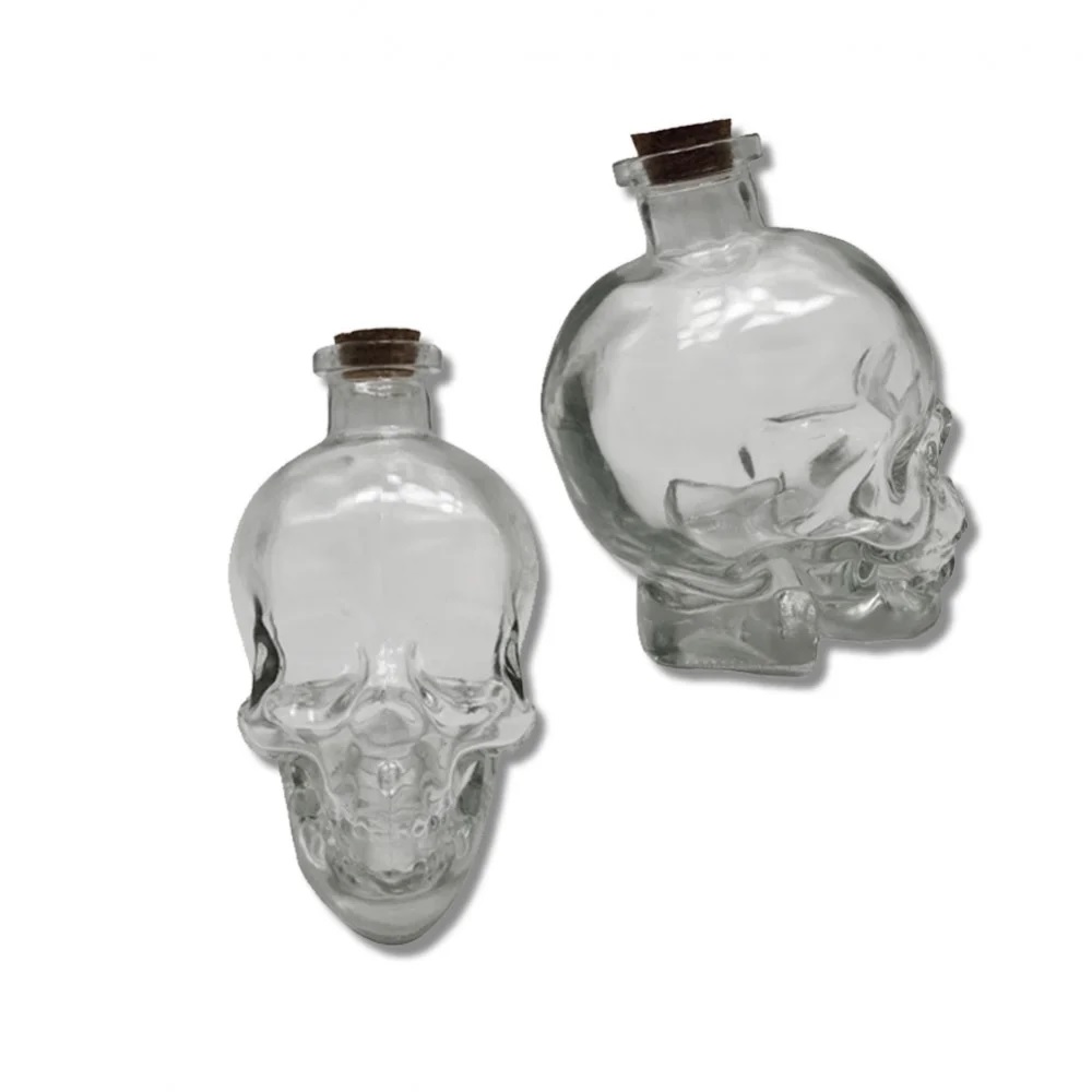 GARRAFA DE VIDRO MODELO CAVEIRA COM TAMPA DE ROLHA 450ML REF: RL450 GARRAFA DE VIDRO MODELO CAVEIRA COM TAMPA DE ROLHA 450ML REF: RL450