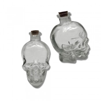 GARRAFA DE VIDRO MODELO CAVEIRA COM TAMPA DE ROLHA 450ML REF: RL-450 GARRAFA DE VIDRO MODELO CAVEIRA COM TAMPA DE ROLHA 450ML REF: RL-450