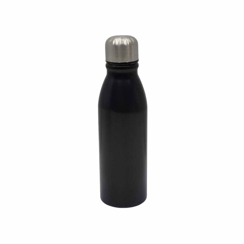 GARRAFA SQUEEZE EM INOX COR PRETA 500ML  REF:SK-AL500(PRETO