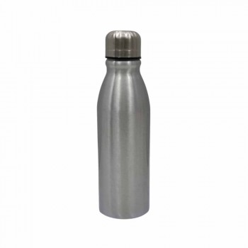 GARRAFA SQUEEZE EM INOX COR PRATA 500ML  REF: SK-AL500SL