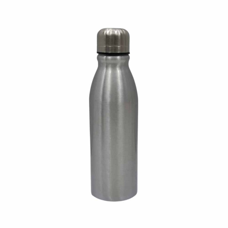 GARRAFA SQUEEZE EM INOX COR PRATA 500ML  REF: SK-AL500SL
