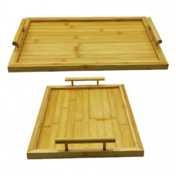 BANDEJA EM BAMBU COM ALÇA 45X30CM REF: TBBU-042