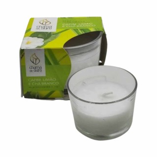 VELA DECORATIVA PERFUMADA CAPIM LIMÃO E CHÁ BRANCO REF: U70CPCHA