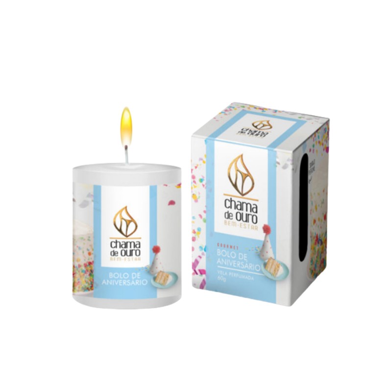VELA PERFUMADA GOURMET BOLO DE ANIVERSÁRIO REF: U60BNI VELA PERFUMADA GOURMET BOLO DE ANIVERSÁRIO REF: U60BNI