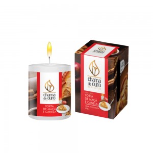VELA PERFUMADA TORTA DE MAÇÃ E CANELA 60G  REF: U60TMA