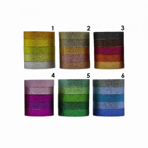 PACOTE DE FITAS ADESIVAS COLORIDAS BRILHANTES COM 5 UNIDADES REF: XM-JD2266 PACOTE DE FITAS ADESIVAS COLORIDAS BRILHANTES COM 5 UNIDADES REF: XM-JD2266