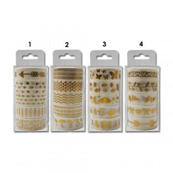 BOX DE FITAS ADESIVAS EM PAPEL COM 5 UNIDADES  REF: XM-JD2305-1